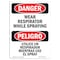 Signmission OSHA, Wear Respirator While Spraying Bilingual, 14in X 10in Rigid Plastic, 10" W, 14" H, Spanish OS-DS-P-1014-VS-1617 - alternate 1